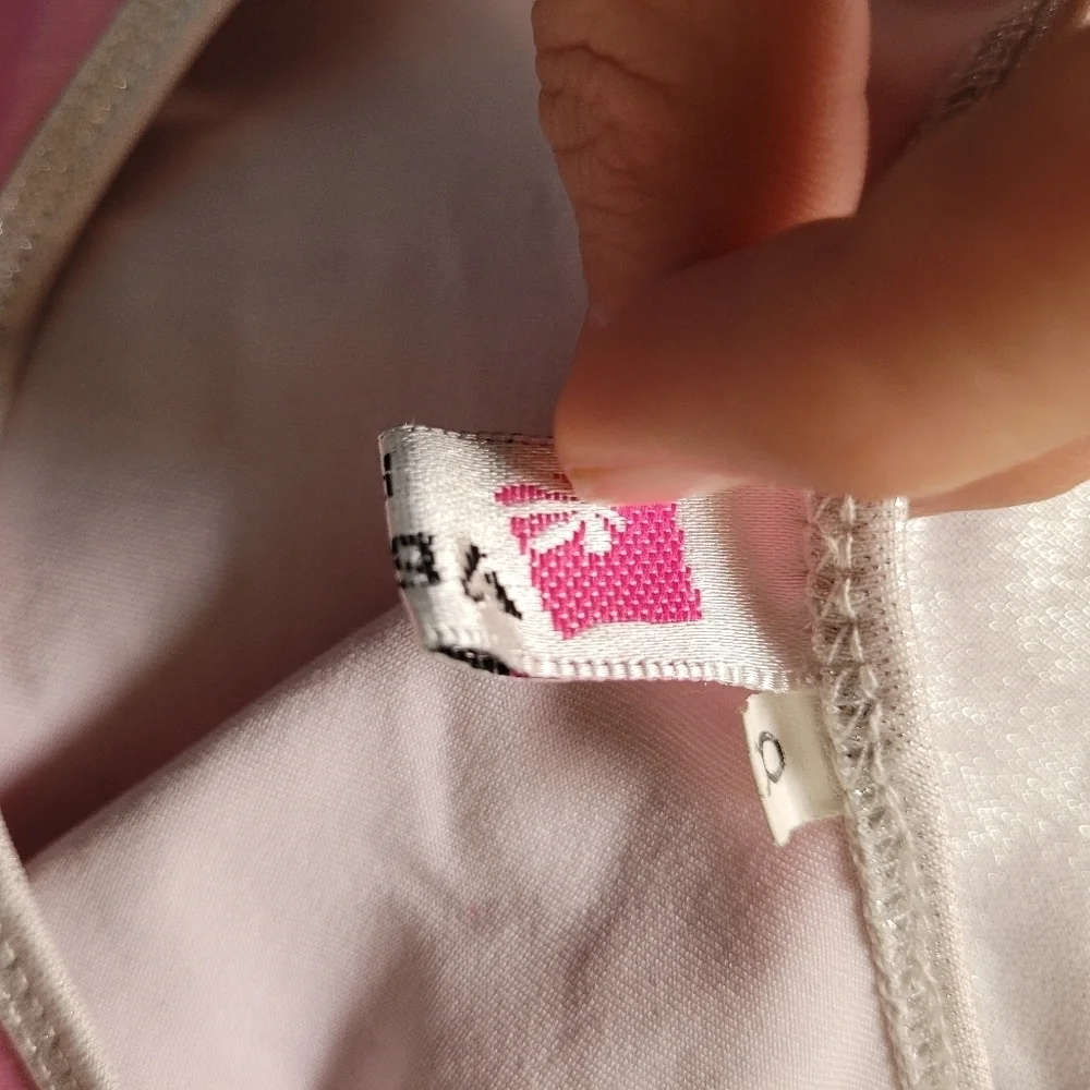 Vogue Fashions Pink and Silver Long Sleeve Leotard